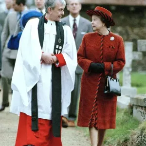 Queen Elizabeth II and Prince Philip attending a Christmas day church service Queen Elizabeth II and Prince Philip attending a Christmas day church service