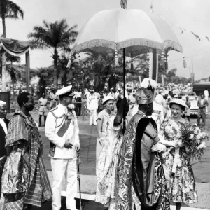 Royal Farewell in Lagos, 1956 Print