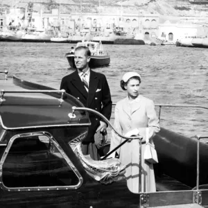 Queen Elizabeth II and Prince Philip Leave Malta Harbour Print Queen Elizabeth II and Prince Philip Leave Malta Harbour Print