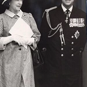 Queen Elizabeth II and Prince Philip leaving St Pauls Cathedral after the Falklands War