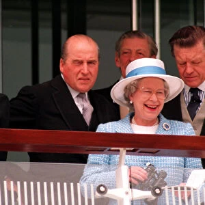 Queen Elizabeth II with Prince Philip pictured at Epson race track for Derby Day