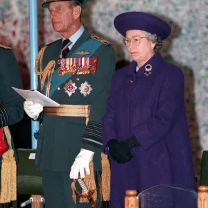 Queen Elizabeth II and Prince Philip Presenting Colours Print Queen Elizabeth II and Prince Philip Presenting Colours Print