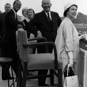 Queen Elizabeth II and Prince Philip with President and Mrs Eisenhower during their tour
