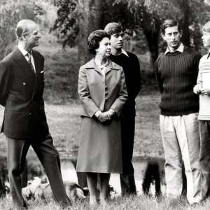 Queen Elizabeth II and Prince Philip with Prince Charles, Prince Andrew and Prince Edward Queen Elizabeth II and Prince Philip with Prince Charles, Prince Andrew and Prince Edward