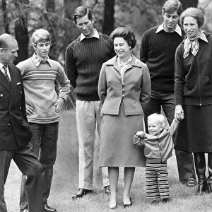 Queen Elizabeth II and Prince Philip with Prince Charles, Prince Andrew, Prince Edward
