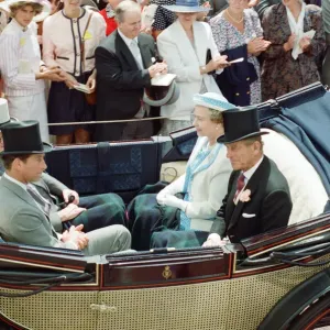 Queen Elizabeth II Print - Ascot 1990 Queen Elizabeth II Print - Ascot 1990