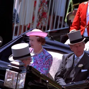 Queen Elizabeth II and Prince Philip at Royal Ascot. June 1989 Queen Elizabeth II and Prince Philip at Royal Ascot. June 1989