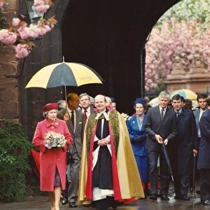 Queen Elizabeth II and Prince Philip visit Cumbria 3 May 1991