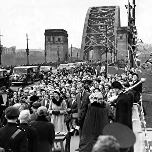 Queen Elizabeth II with Prince Philip are welcomed to Gateshead with the majestic
