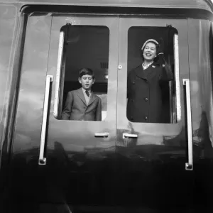 Queen Elizabeth II and the Prince of Wales visit HMS Eagle at Weymouth. 29th April 1959 Queen Elizabeth II and the Prince of Wales visit HMS Eagle at Weymouth. 29th April 1959