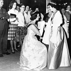 Queen Elizabeth II - Princess Alexandra curtseys to the Queen when they arrived together