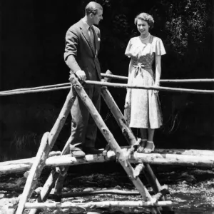 Queen Elizabeth II, Princess Elizabeth with the Duke of Edinburgh at Treetops, Kenya Queen Elizabeth II, Princess Elizabeth with the Duke of Edinburgh at Treetops, Kenya