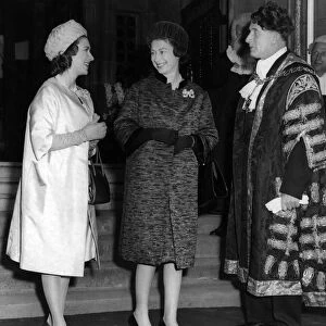 Queen Elizabeth II and Princess Margaret visiting Solihull in the West Midlands