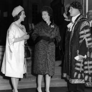 Queen Elizabeth II and Princess Margaret in Solihull Print 1962 Queen Elizabeth II and Princess Margaret in Solihull Print 1962