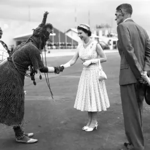 Queen Elizabeth II Print - Handshake with Nigerian Chief, 1956