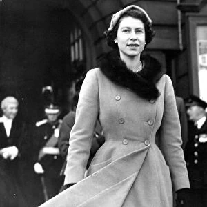 Queen Elizabeth II smiles as she visits the North East. October 1954