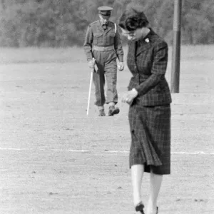 Queen Elizabeth II stamping down the earth on a Polo field Household Brigades Polo Queen Elizabeth II stamping down the earth on a Polo field Household Brigades Polo
