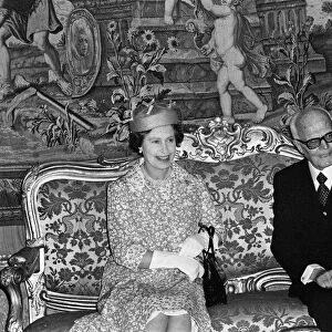 Queen Elizabeth II state visit to Rome, Italy. The Queen is pictured with Sandro Pertini