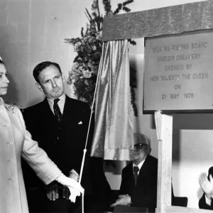 Queen Elizabeth II Unveils Maelor Creamery Print 1976 Queen Elizabeth II Unveils Maelor Creamery Print 1976