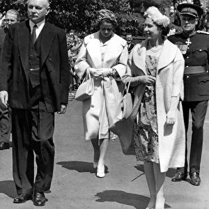 Queen Elizabeth II during a visit to the city of Durham. 27th May 1960