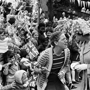 Queen Elizabeth II during her visit to Dudley during her Silver Jubilee tour