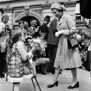 Queen Elizabeth II visiting Birmingham during her Silver Jubilee tour. West Midlands Queen Elizabeth II visiting Birmingham during her Silver Jubilee tour. West Midlands