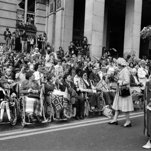Queen Elizabeth II visiting Birmingham during her Silver Jubilee tour. West Midlands Queen Elizabeth II visiting Birmingham during her Silver Jubilee tour. West Midlands