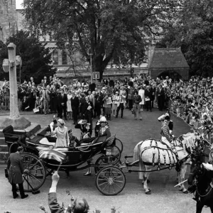 La reine Elizabeth II visite Cardiff. 25 juillet 1980