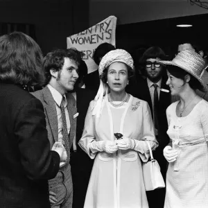 Queen Elizabeth II visits Coventry University. 30th June 1970