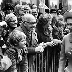 Queen Elizabeth II visits Crewe and Congleton. 5th May 1972