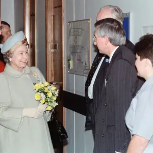 Queen Elizabeth II Visits Leicester Royal Infirmary Print Queen Elizabeth II Visits Leicester Royal Infirmary Print