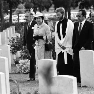 Queen Elizabeth II at Massicault War Cemetery Print