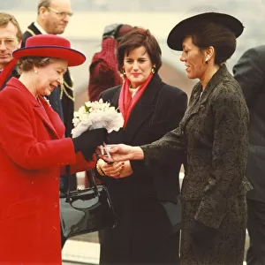 Queen Elizabeth II visits the North East to officially open the Blaydon Bridge