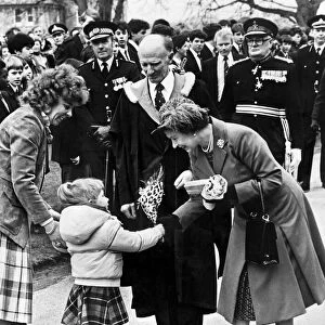 Queen Elizabeth II visits North Wales. Three year old Natalie Davies says "