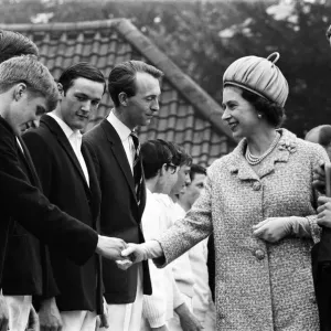 Queen Elizabeth II visits Rugby School Print, 13th May 1967 Queen Elizabeth II visits Rugby School Print, 13th May 1967