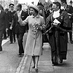 Queen Elizabeth II visits Stockton during her Silver Jubilee tour. 14th July 1977
