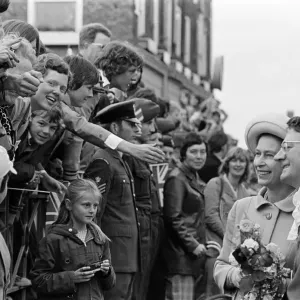Queen Elizabeth II visits Stockton Town Centre during her Silver Jubilee tour