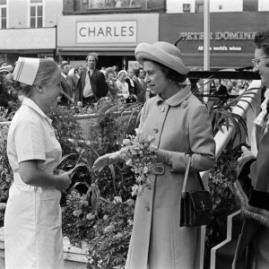 Queen Elizabeth II visits Stockton Town Centre during her Silver Jubilee tour