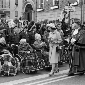 Queen Elizabeth II visits Stockton Town Centre during her Silver Jubilee tour