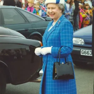 Queen Elizabeth II visits the town of Bedlington in Northumberland 26th June 1993