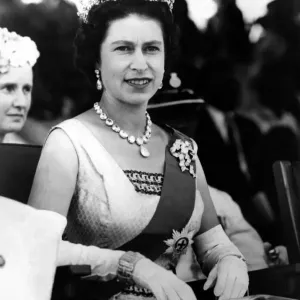 Queen Elizabeth II watches the Devil Dancers Print