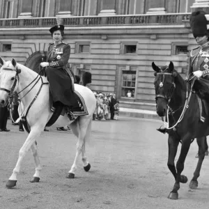 Queen Elizabeth II in Scarlet Tunic Print, 11th June 1966