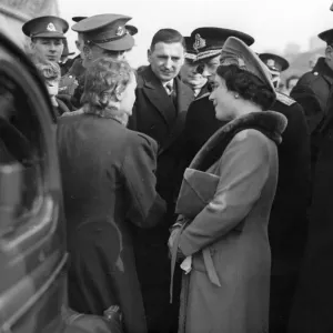 Print of Queen Elizabeth and King George VI visiting Swansea in South Wales Print of Queen Elizabeth and King George VI visiting Swansea in South Wales
