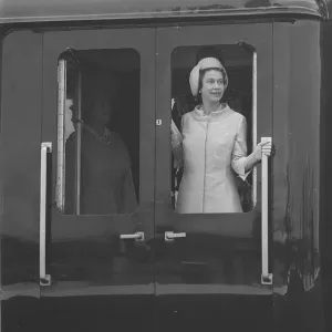 Queen Elizabeth II on Royal Train in Wales, July 1969 Print Queen Elizabeth II on Royal Train in Wales, July 1969 Print