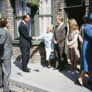 Queen Elizabeth II and Prince Philip Visit Coronation Street Print Queen Elizabeth II and Prince Philip Visit Coronation Street Print