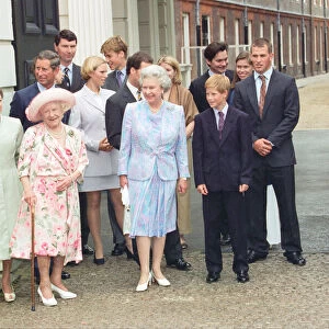 Queen Elizabeth The Queen Mother celebrates her 97th birthday with other members of