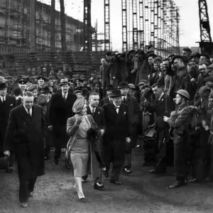 Queen Elizabeth The Queen Mother leaving Readheads shipyard, South Shields Queen Elizabeth The Queen Mother leaving Readheads shipyard, South Shields
