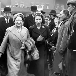 Black and white print of two royal women at Aintree Black and white print of two royal women at Aintree