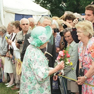 Queen Elizabeth The Queen Mother at Sandringham Flower Show, Norfolk. 26th July 1995