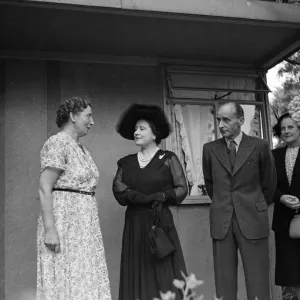 Queen Elizabeth The Queen Mother visits the garden of Mrs Lena Atkinson in Streatham Queen Elizabeth The Queen Mother visits the garden of Mrs Lena Atkinson in Streatham
